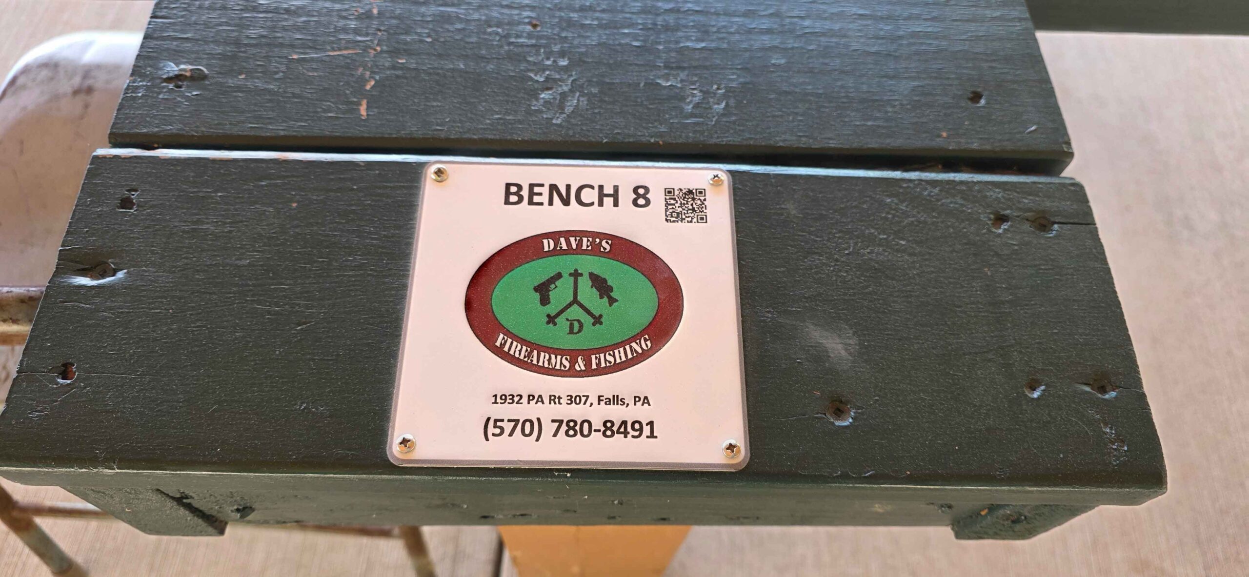Dave’s Sponsors Shooting Bench at Factoryville Sportsman’s Club